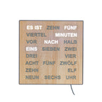 AMS T1237 Tischuhr mit LED-Wortuhr und Sonoma-Zifferblatt