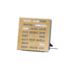 AMS T1238 Tischuhr mit LED-Wortuhr und Messing Antik-Zifferblatt
