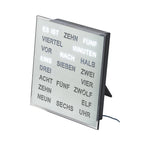AMS T1242 Tischuhr mit LED-Wortuhr und geschliffenem Aluminium