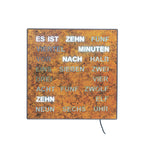 AMS T1243 Tischuhr mit LED-Wortuhr und Wurzelstruktur-Zifferblatt