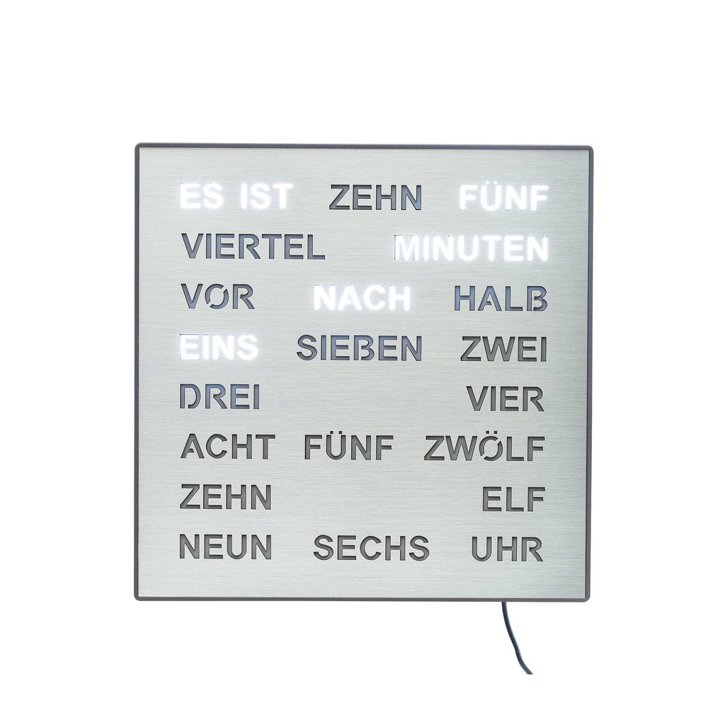 AMS T1245 Tisch- und Wanduhr mit LED-Wortuhr