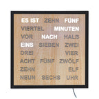 AMS T1267 Tischuhr mit lackiertem Metallgehäuse und LED-Wortuhr