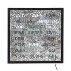 AMS T1269 Tischuhr mit lackiertem Metallgehäuse und LED-Wortuhr
