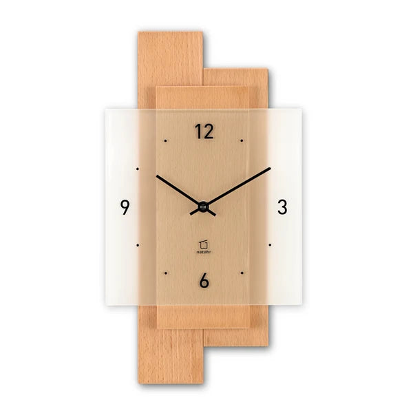 Natuhr Buchwald Wanduhr aus massiver Buche mit Quarzwerk
