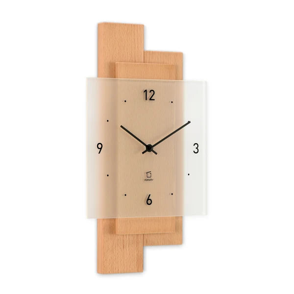 Natuhr Buchwald Wanduhr aus massiver Buche mit Quarzwerk