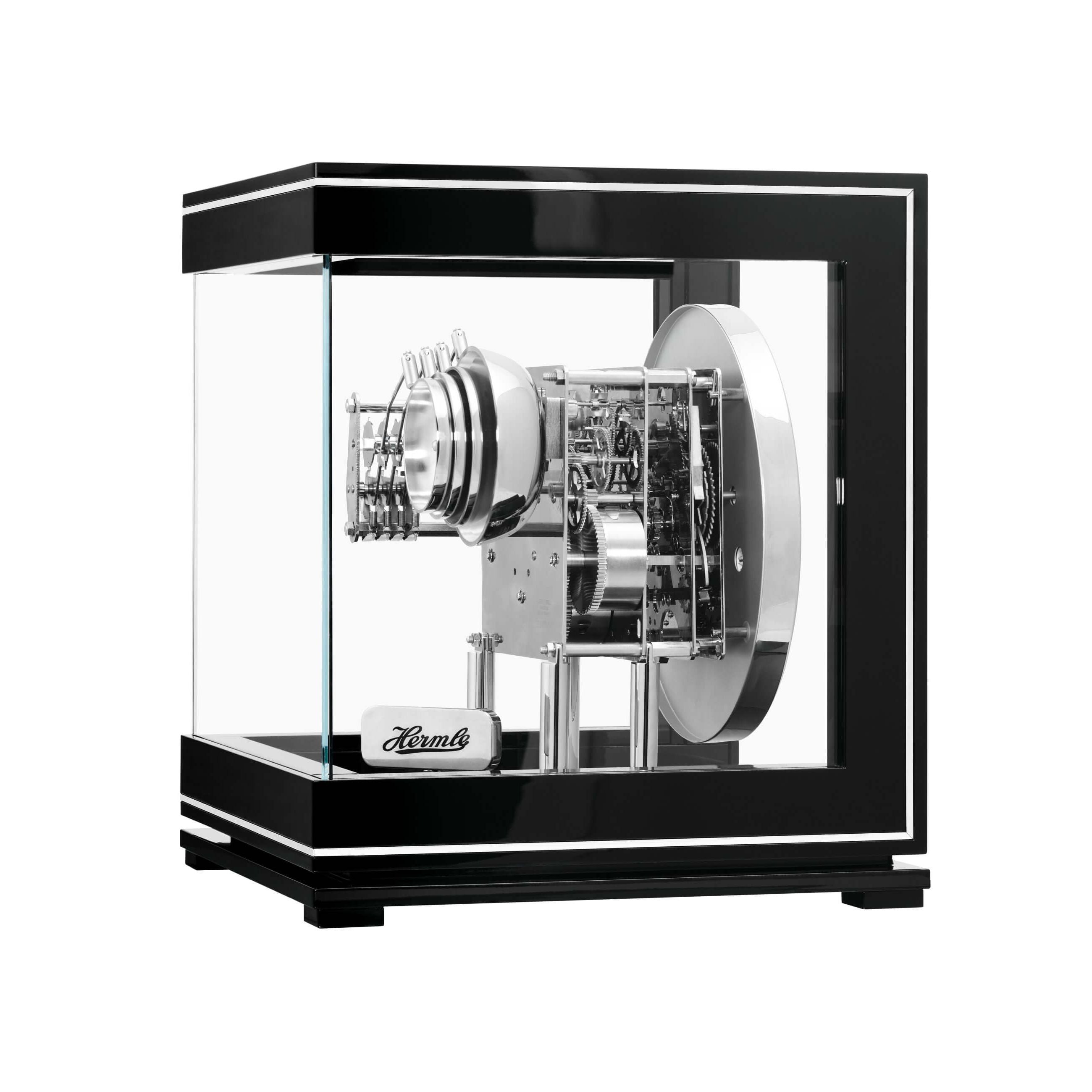 Hermle 23059-740352 Tischuhr Ewiger Kalender Schwarz mit weißem Zifferblatt