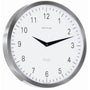 Hermle 30466-002100 Wanduhr Metropolitan rund silber Zifferblatt Weiß mit arabischen Schwarzen Zahlen
