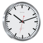 Hermle 30471-002100 Bahnhofsuhr Grand Central rund weiss Zahlenbild Schwarze Balken, EAR Quarzuhrwerk

