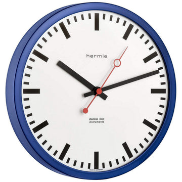 Hermle 30471-Q72100 Bahnhofsuhr Grand Central rund blau