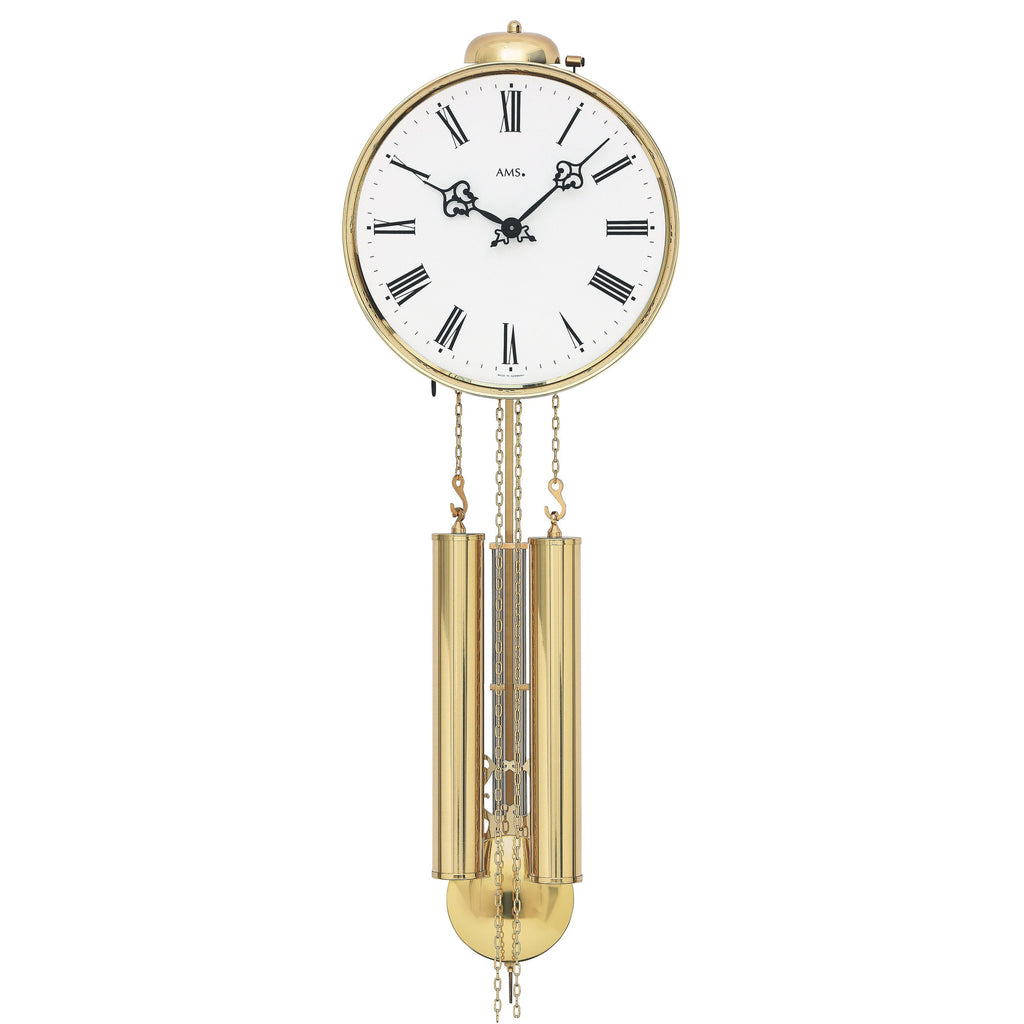 AMS H348 Mechanische Pendeluhr mit Messinggarnitur und 8-Tage Rundgong-Schlagwerk