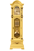Astra Design AD210-02Y Standuhr „Residenz“ in Gelb matt aus massiver Eiche