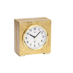 AMS F5153 Funk-Tischuhr mit Holzgehäuse und Antikmessing-Auflage