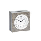 AMS F5156 Funk-Tischuhr mit Holzgehäuse und Stein-Aluminium-Auflage