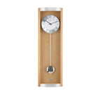 AMS F5285-18 Pendel-Funkwanduhr mit Buchen-Massivholz und Aluminium-Applikation