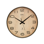 AMS F5523 Funkwanduhr mit anthrazitlackiertem Holzgehäuse
