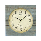 AMS F5549 Funkwanduhr mit Holzgehäuse und Antik-Finish