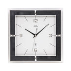 AMS F5855 Funkwanduhr mit facettiertem Mineralglas und Carbon-Applikation