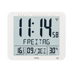 AMS F5886 Funkwanduhr mit digitaler LCD-Anzeige und Raumklimadaten