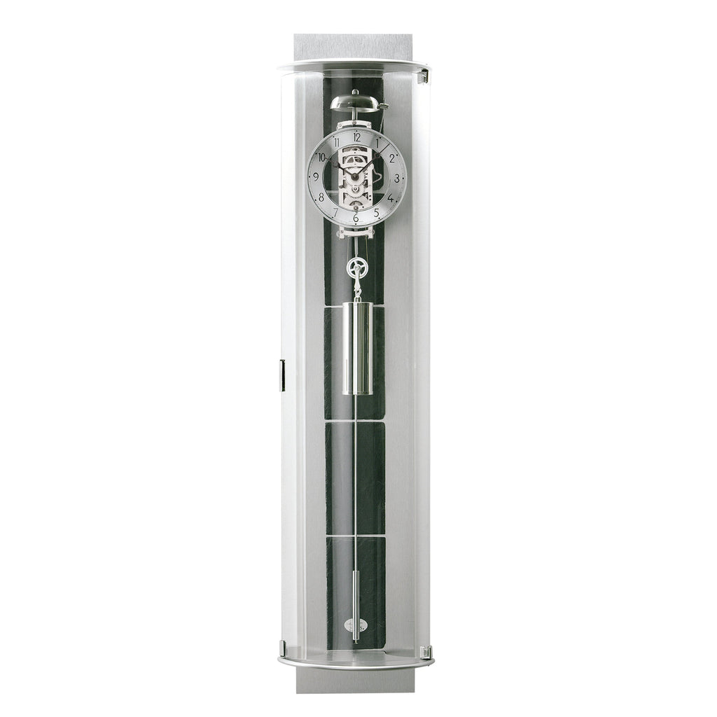 AMS R695 Regulator mit Aluminium-Oberfläche, Naturschiefer-Elementen und 8-Tage Seilzugwerk