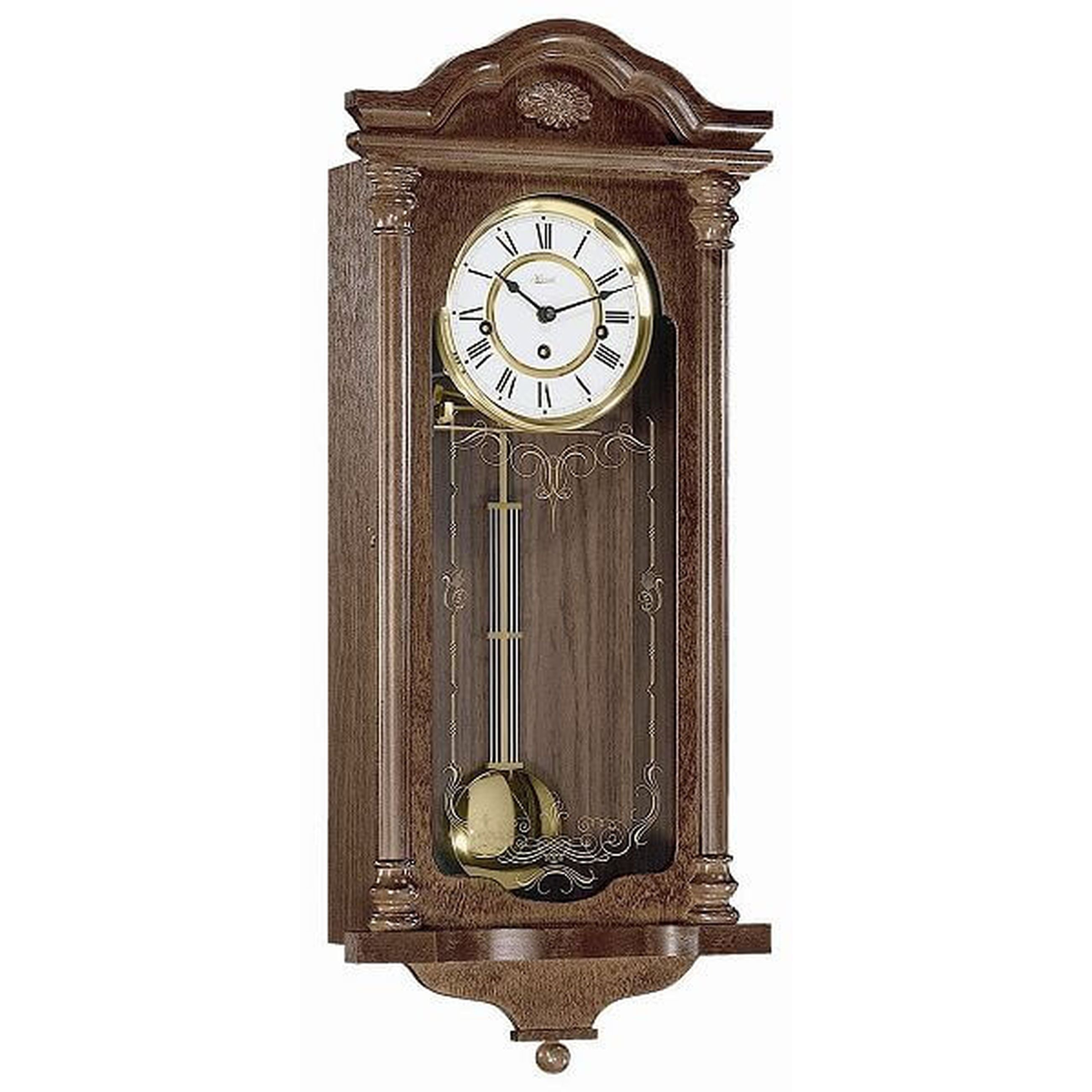 Hermle 70509-030141 Regulateur Fulham Nussbaum mit Dekorglas
