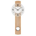 AMS W7263 Pendelwanduhr mit Kernbuche-Applikation und verchromten Zierleisten