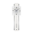 AMS W7302 Pendelwanduhr mit Aluminium-Holzrückwand in Weiß