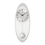 AMS W7416 Pendelwanduhr mit silberfarben bedrucktem Mineralglas