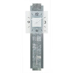 AMS W7472 Pendelwanduhr mit Holzgehäuse und Stein-Aluminium-Optik