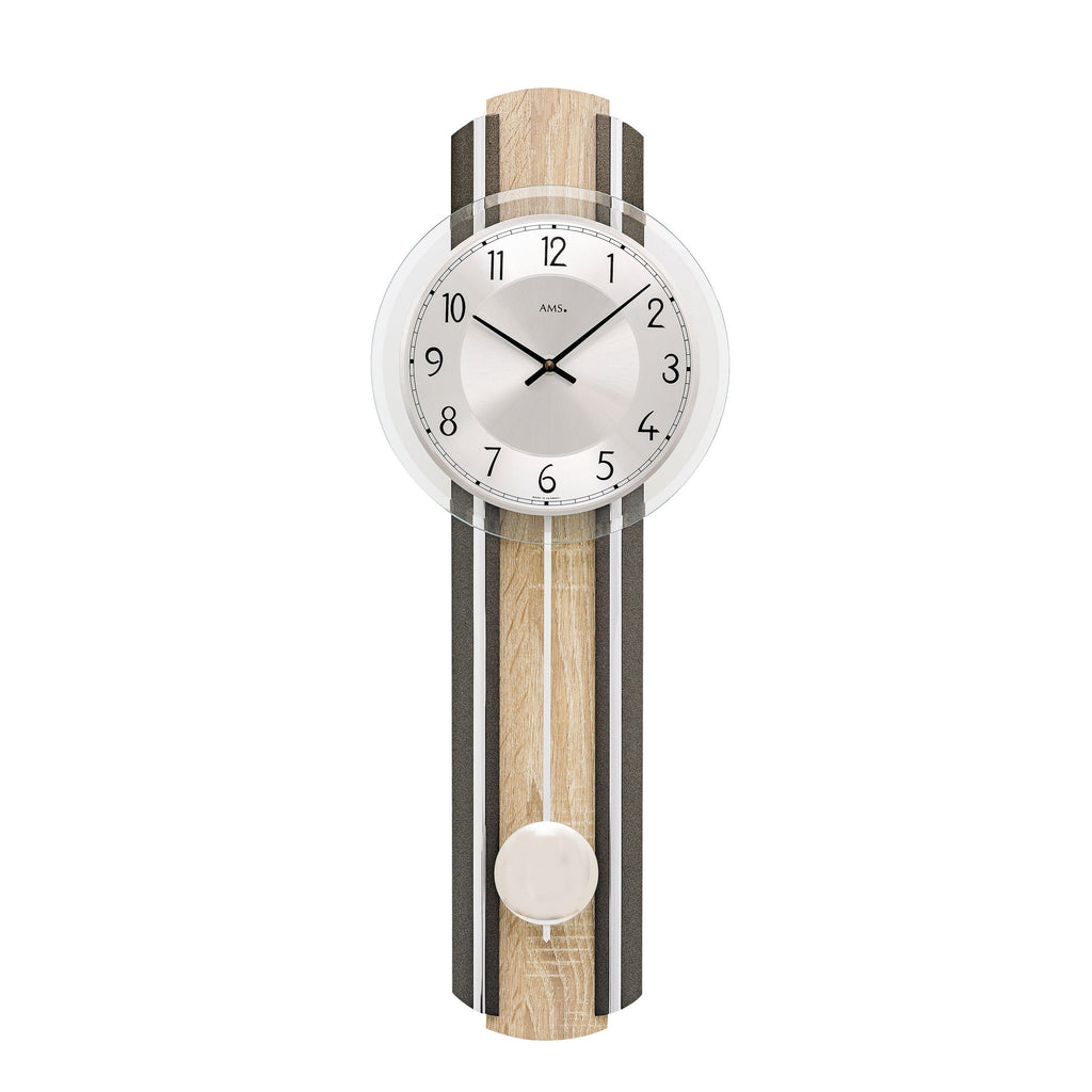 AMS W7474 Pendelwanduhr mit anthrazitfarbenem Sonoma-Gehäuse
