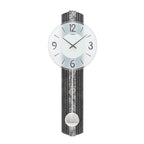AMS W7486 Pendelwanduhr mit Holzstruktur und Metallic-Auflage