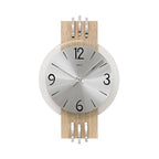 AMS W9228 Wanduhr mit Sonoma-Holzrückwand und Aluminium-Zifferblatt