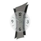 AMS W9400 Wanduhr mit geschwungener Metall-Auflage auf Carbon-Applikation