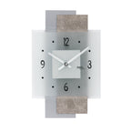 AMS W9443 Wanduhr mit Design-Kunstleder auf Holzrückwand