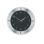 AMS W9449 Wanduhr mit facettiertem Mineralglas und geschliffenem Aluminium