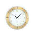 AMS W9450 Wanduhr mit facettiertem Mineralglas und messinglackiertem Aluminium