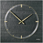 AMS W9516 Wanduhr mit Naturschiefer, Airbrush-Design und Aluminium-Applikation