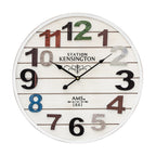 AMS W9538 Wanduhr mit weiß antikem Holzgehäuse