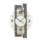 AMS W9544 Wanduhr mit Holzgehäuse und Naturstein-Auflage