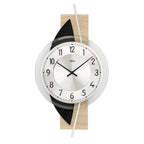 AMS W9551 Wanduhr mit Sonoma-Holzgehäuse und Schiefer-Applikation