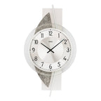 AMS W9552 Wanduhr mit Holzgehäuse und Aluminium-Naturstein-Applikation