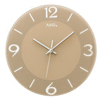 AMS W9572 Wanduhr mit facettiertem Spiegelglas hellbraun