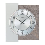 AMS W9580 Wanduhr mit Holzgehäuse und Naturstein-Aluminium-Veredelung