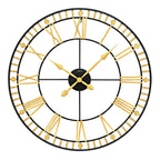 AMS W9647 Wanduhr mit goldfarbenem Metallgehäuse