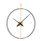 AMS W9655 Wanduhr mit Metall-Carbon-Design und Holzzeigern