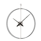 AMS W9656 Wanduhr mit Metall-Carbon-Design und Holzzeigern