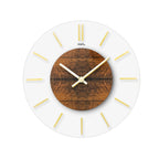 AMS W9661 Wanduhr mit Mineralglas und Holzapplikation