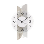 AMS W9668 Wanduhr mit Betonstruktur-Holzgehäuse und Aluminium-Auflage