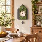 AMS W7497 Cuckoo Clock with Wooden Case and Moss Inlay