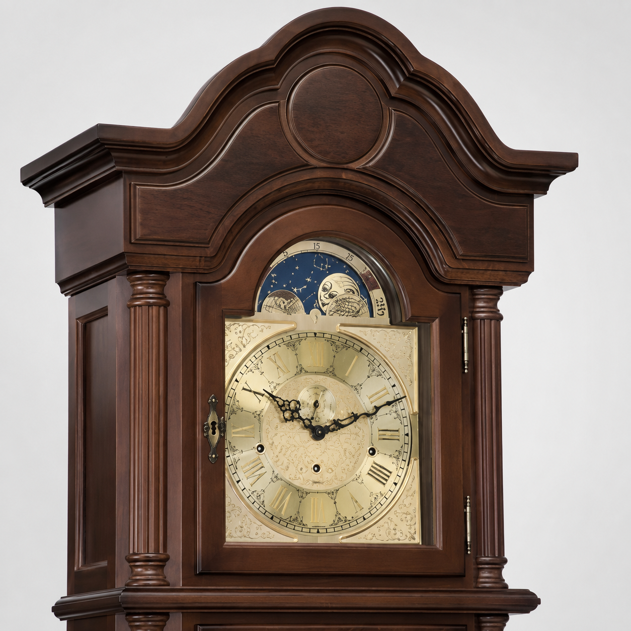 Hermle 01093-031171 Grandfather Clock Temple Walnut