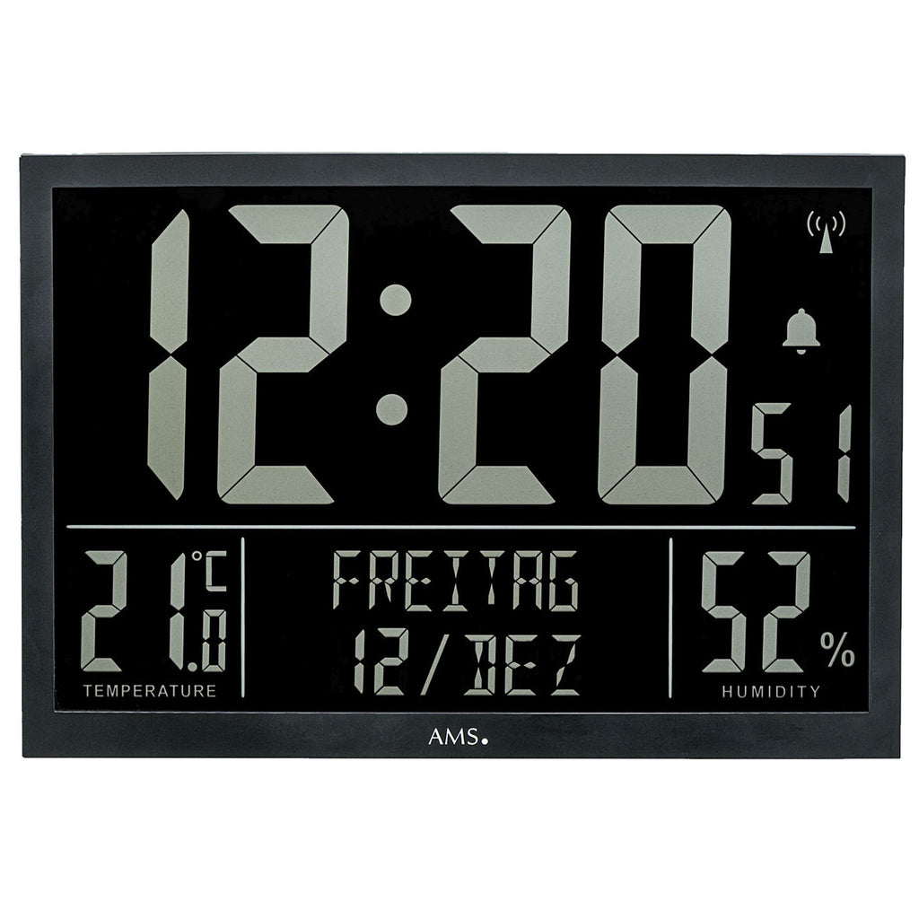 AMS F5889 Funkuhr mit digitaler Anzeige und Raumklimadaten